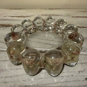 Vintage Boopie Nova Bubble Glass Clear Ashtray Trinket Dish Candle Holder